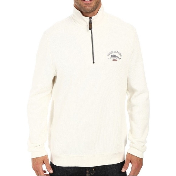 Tommy Bahama Other - Tommy Bahama Sweatshirt Size M Pullover Sweater Aruba Off White Half Zip New